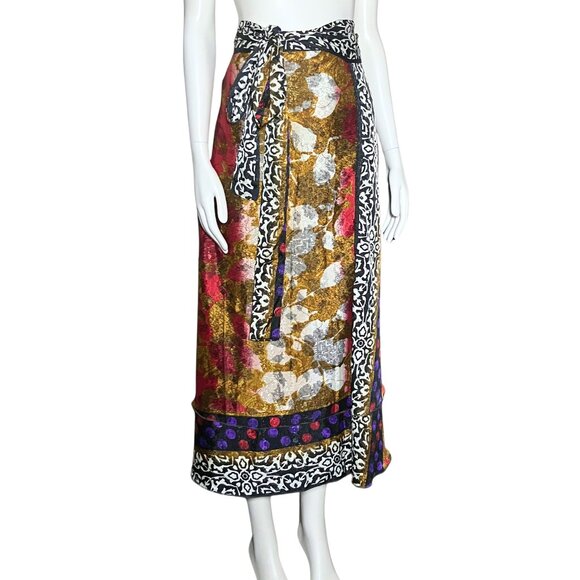 NWT Kariza Magic Wrap Skirt Convertible Dress One Size Boho Metallic Maximalist - Picture 3 of 12